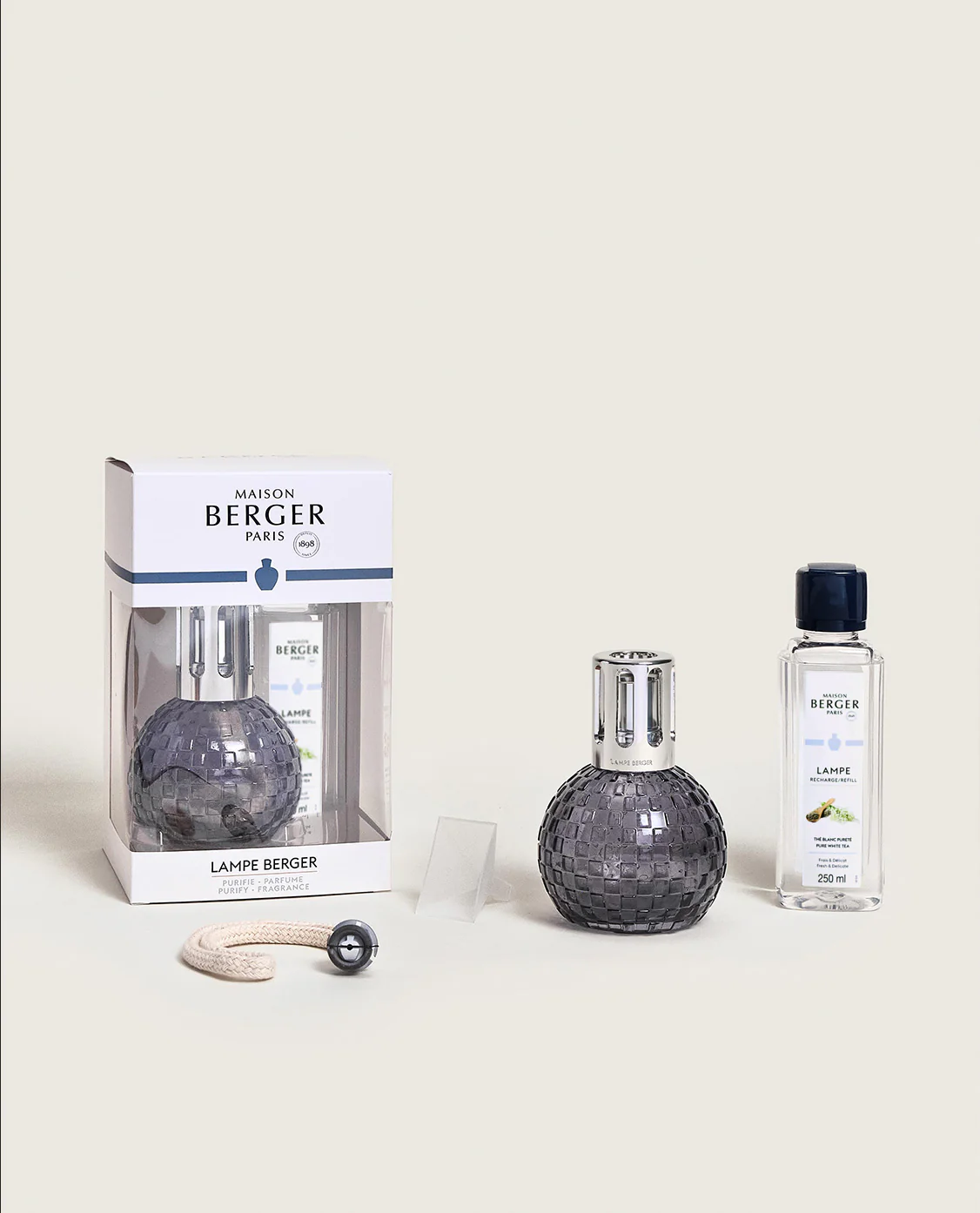 Disco Grey Fragrance Lamp Gift Set with Pure White Tea - Image 4